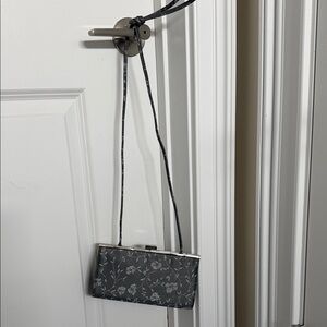 Liz Claiborne Gray Floral Clutch
